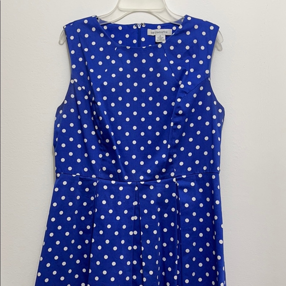 Liz Claiborne: Royal Blue Polkadot Dress